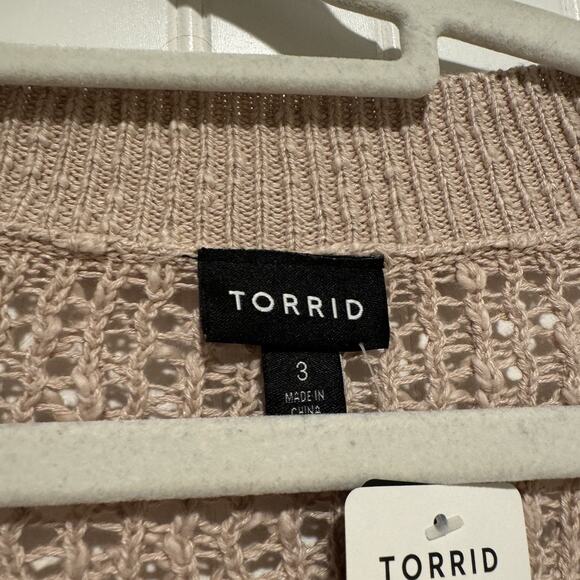 Torrid Beige Open Knit Sweater NEW Plus Size 3X - Picture 5 of 7